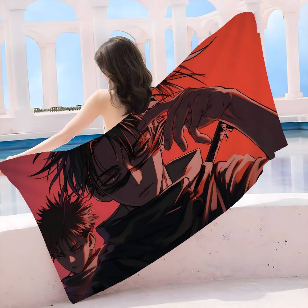 Jujutsu Kaisen Choso Yuji Microfiber Blanket Quick Drying Beach Towels Oversized Printing Super Absorbent Pool Towel Blanket