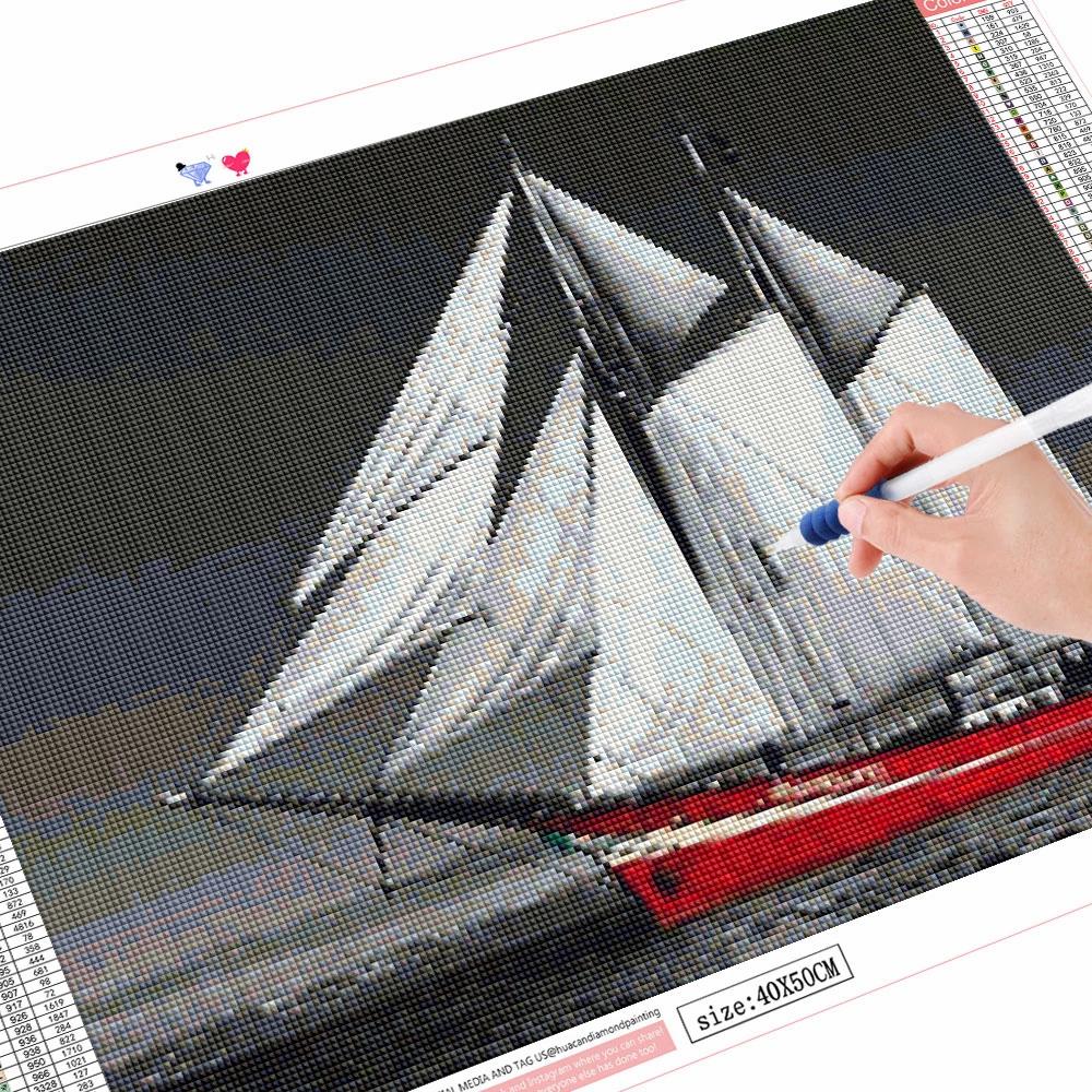 Full Square/Round Diamond Painting Black Red Landscape 5D Diamond Embroidery Sale Portrait Flower 5D DIY Mosaic Decortion