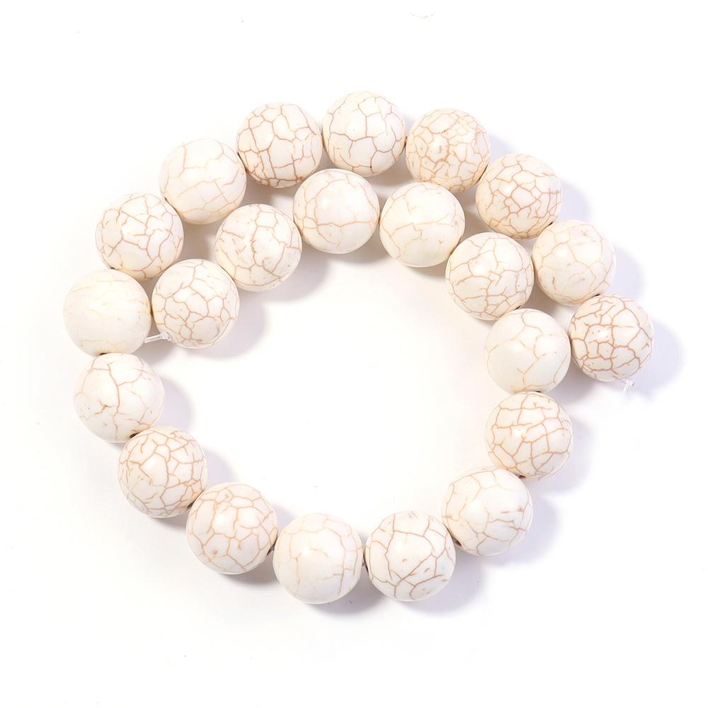 3-20mm White Turquoises Stone Beads Loose Spacer Gemstone Round Bead For Jewelry Making DIY Bracelet Necklace Beaded Accessories