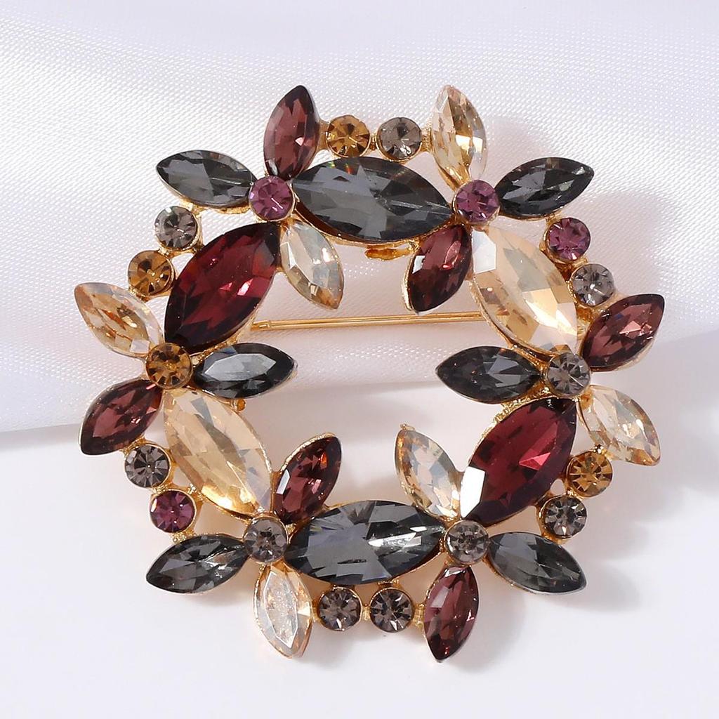 Bunte Retro Damen Korsagenbrosche - Elegante Anstecknadel im europäischen Stil