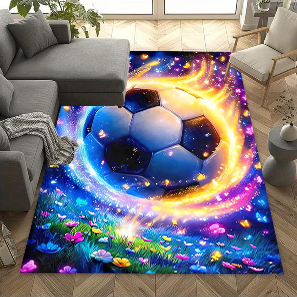 1pc Soccer Ball Rug Home Carpet Design for Office Decor Gift Living Room Bedroom