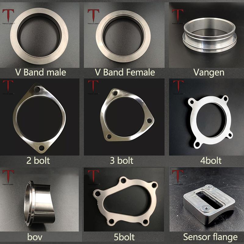 Tanium 1~3.5inch Perforated Manifold Connect Gasket 2/3 Hole Bolt Flange Titanium Exhaust Pipe Flange for Cars