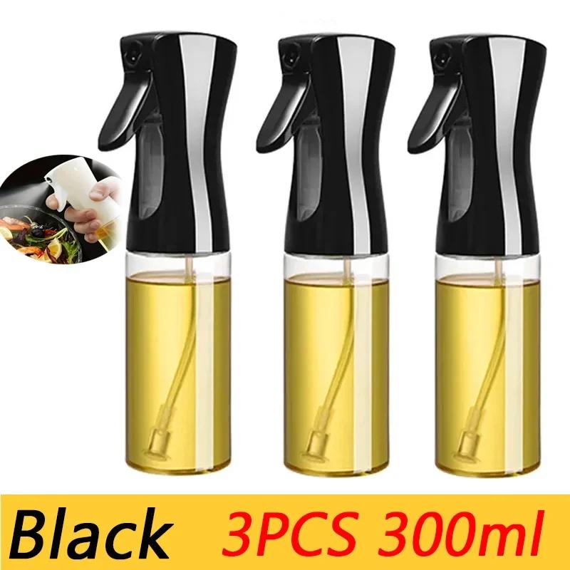 3pcs 200/300/500ml Oil Spray Bottle Kitchen Cooking Olive Oil Dispenser Camping BBQ Baking Vinegar Soy Sauce Sprayer Containers