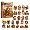 Pet Themed Holiday Party Supplies 24 Day Dog Advent Calendar, Cute 2D Flat Chihuahua Hanging Ornaments, Calendar Different Acrylic Pendants