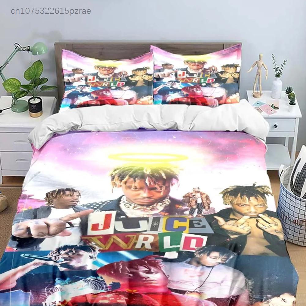 Fashion Hip-hop Singer J-Juice WRLD Bedding Set Single Twin Full King Size Musical Genius Bed Linen Adults Teens Bedroom Gift