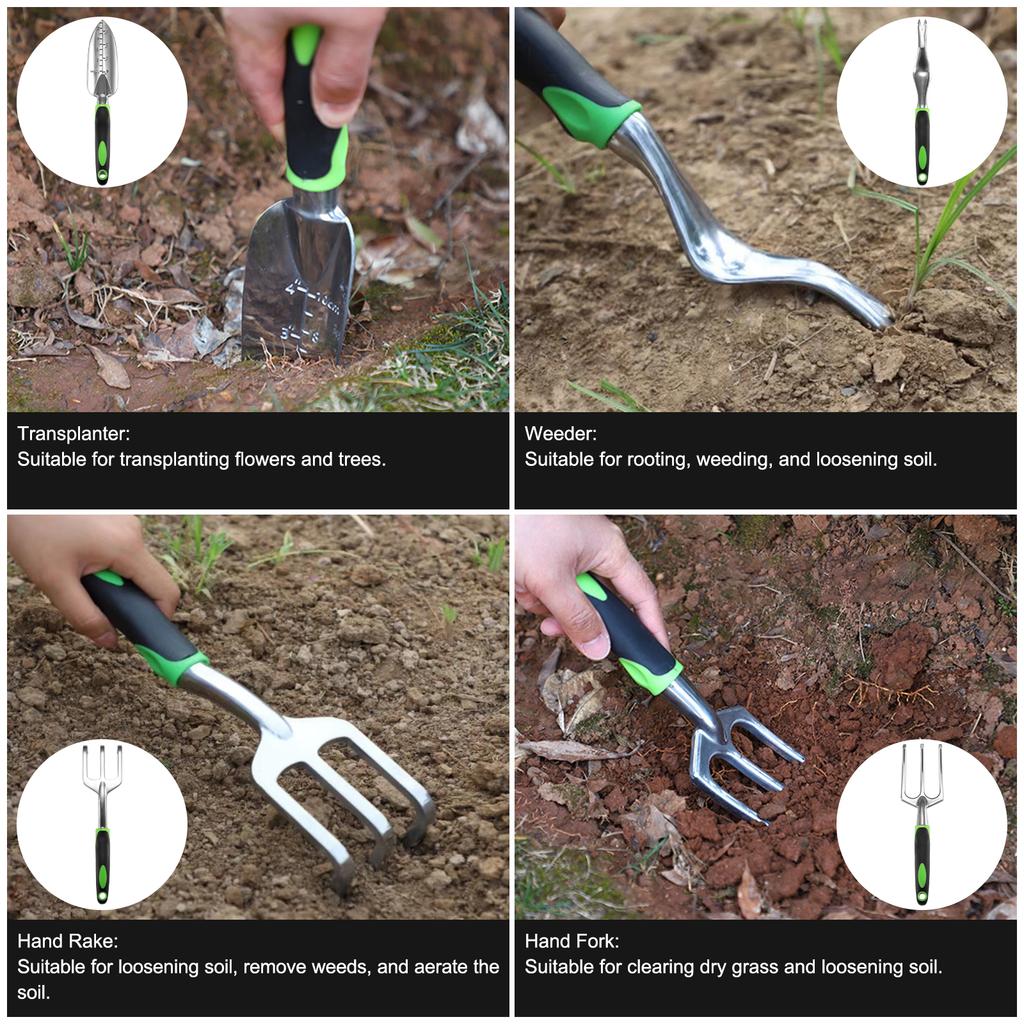 13 Pieces Garden Tool Set Stainless Steel Garden Tools Set with Storage Bag Gifts for Gardeners