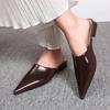 Summer Street Style Pointed Toe Slingback Mules Women Low Heel Elegant Party Dress Sandals