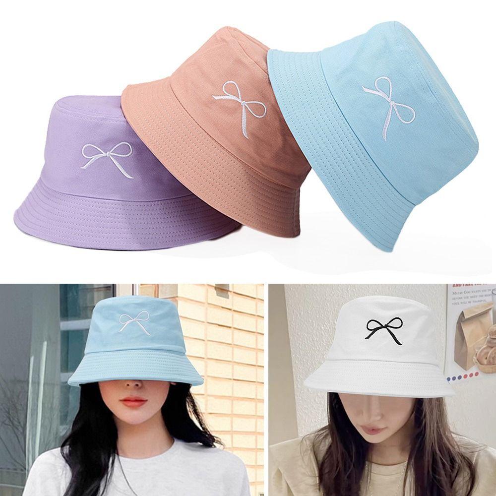 

Fashionable Macaron Basin Hat Bow Spring Hat Versatile Fisherman Hat Outdoor