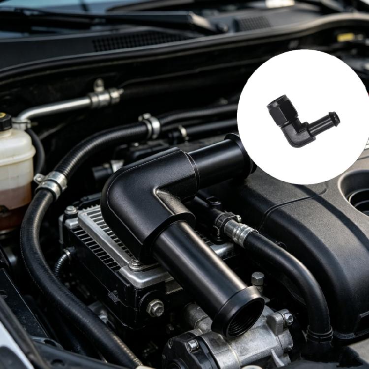 90 Degree Angled Fitting Adapter AN6 to 3/8in 5/16in Oil Cooling Connector For Hose Routing In Tight Spaces