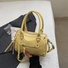 Borsa a Spalla Grande Capacità Monocolore Vintage