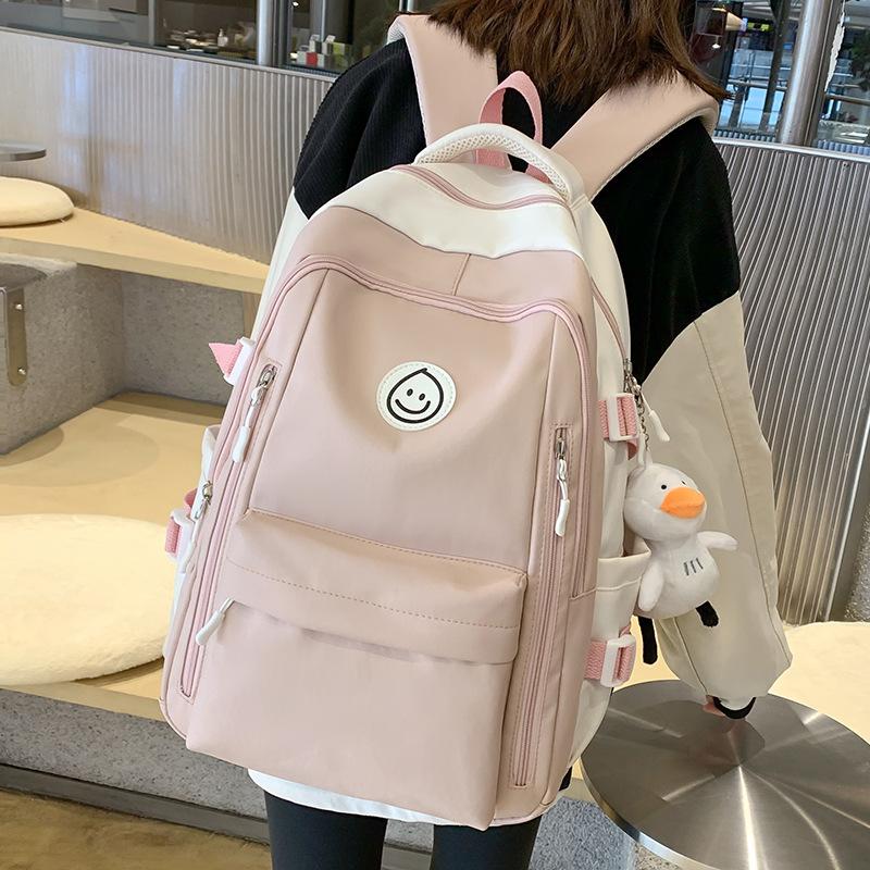 Girls College Students Contrasting Color Backpacks High School Students Junior High School Students Backpacks