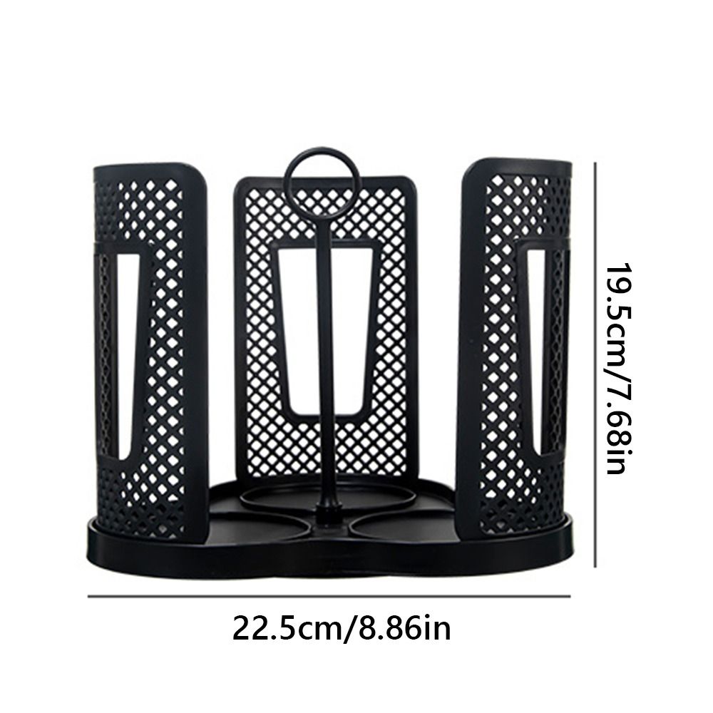 New With Tray Paper Cup Storage Rack 360° Rotating 3 Compartment Plastic Cup Rack Detachable Tea Cup Storage Home