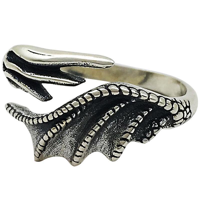 Angel & Demon Wing Couple Rings: European & American Style, Personalized Openable Thai Silver Rings