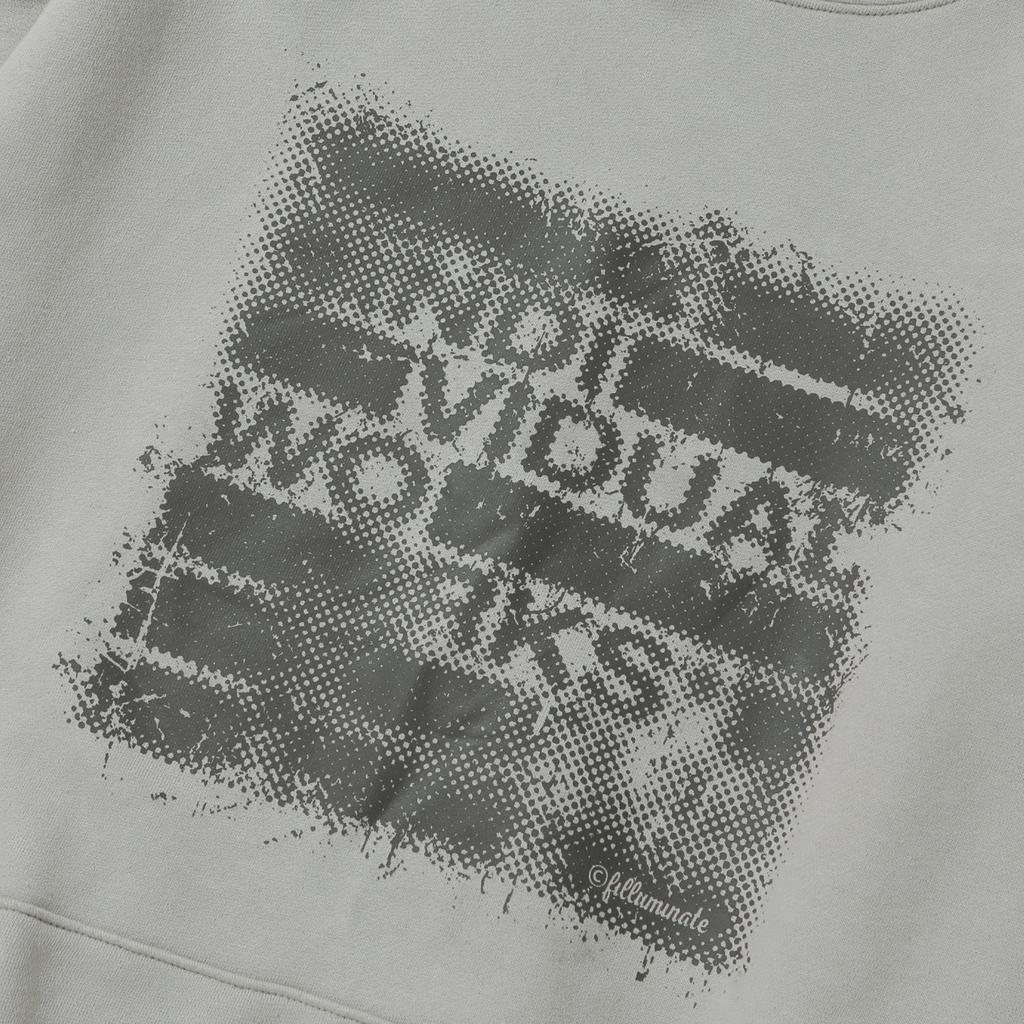 Hidden Damaged Logo Hoodie - Grey