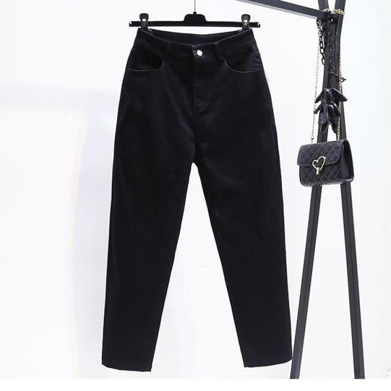 Spring and Summer Elastic Denim Casual Pants Women's Loose and Thin High-waisted White Nine-point Dad Pants Stylish Minimalist Five-pocket Pants