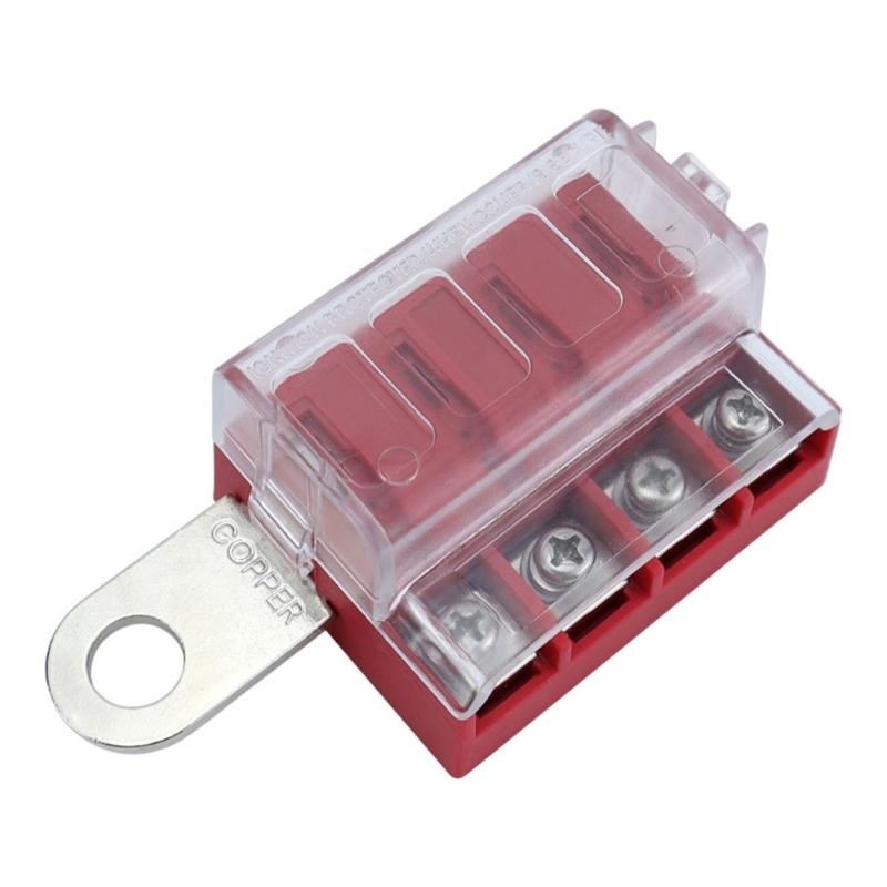 4 Circuit Fuses Box Set with Waterproof Cover Corrosions Resistant Fuses Block Electrical Part for Car Truck & Marine Use