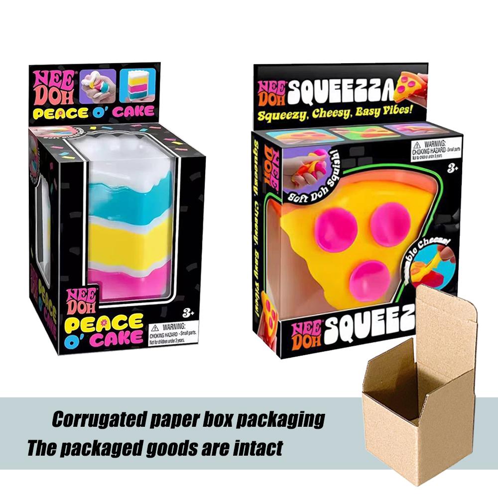 Needoh Peace O' Cake Pizza Fusselball Quetschspielzeug Nee Doh Eiswürfel Stress Fidget Sensorisches Spielzeug Stressabbau Langsam Rückprallende Spielzeuge