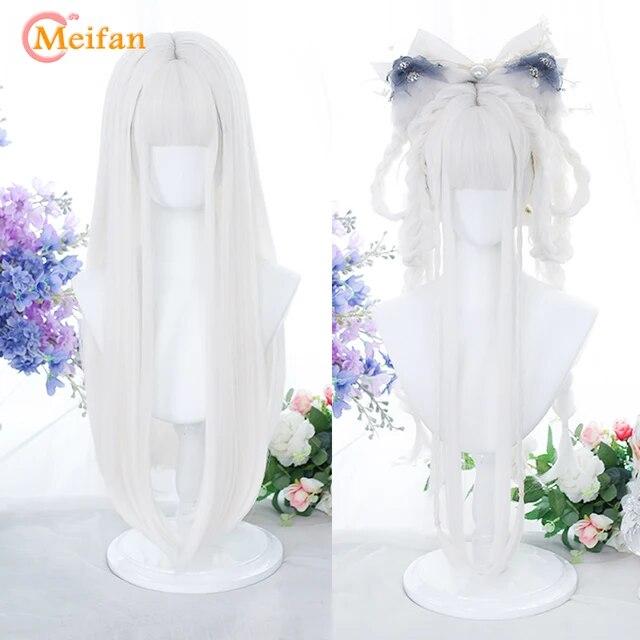 Peruca Sintética Longa Lisa Lolita com Franja Peruca Menina Bonita Ombre Rosa Loira Preta Cosplay Festa Halloween Peruca Harajuku