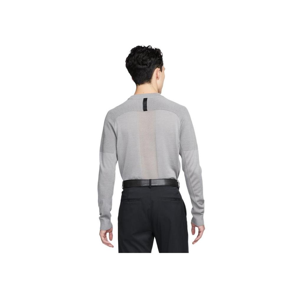 Nike Solid Color Golf Sweater With Crew Neck And Long Sleeves Men Tops Grey CU9783-003