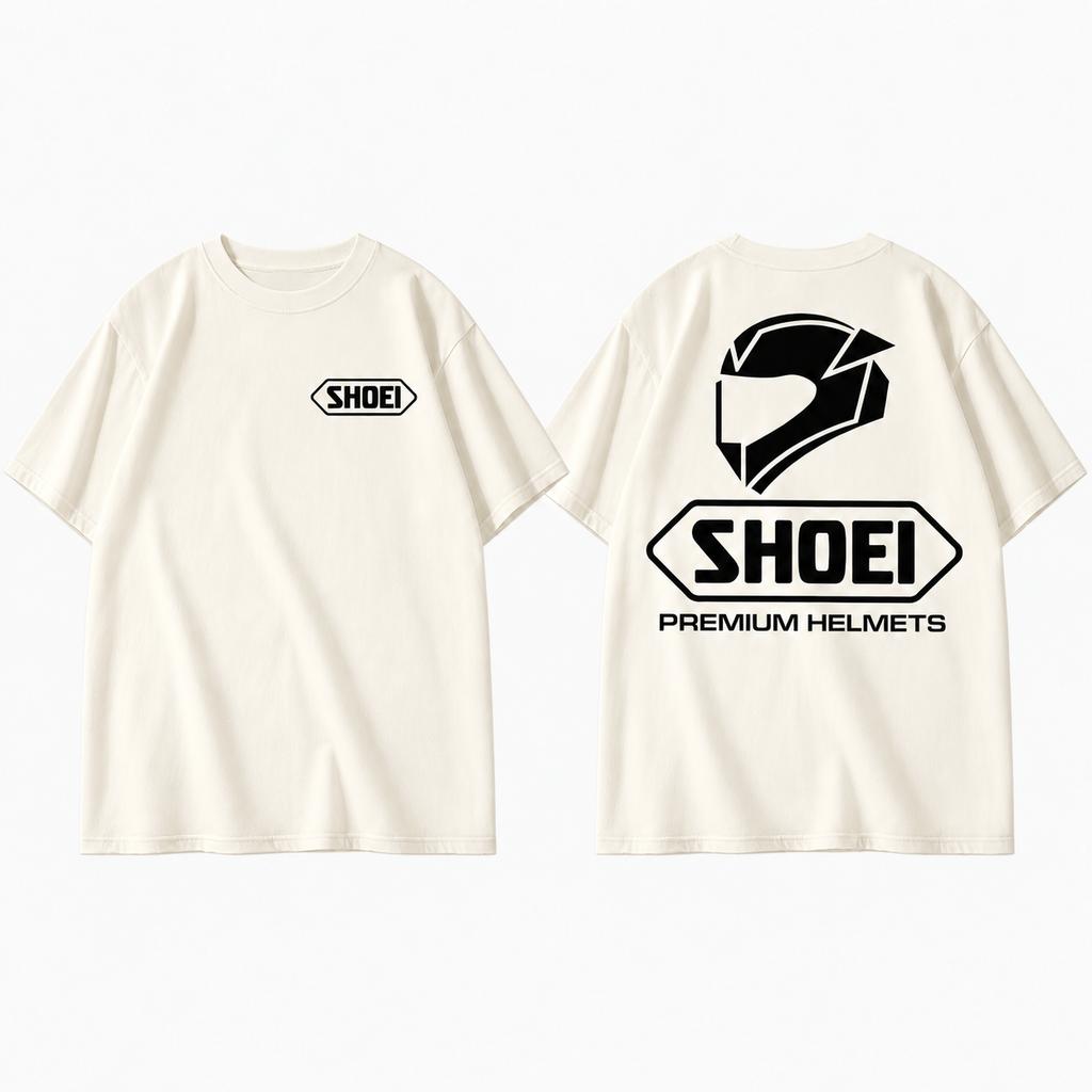 Unisexs Unisexs Rundhals T-Shirt Shoei Premium Helme Rennlogo Kurzarm Vintage Motorrad Streetwear Lässiges T-Shirt