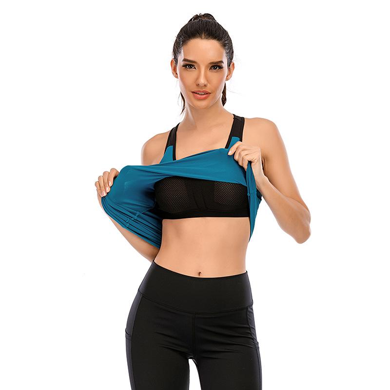 2024 Spring/Summer Slimming Faux Two-Piece Yoga Tank Top with Skin-Friendly Fabric and Stylish Hollow Back
