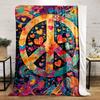 Colorful Peace Sign Blanket for All Seasons Blanket Lunch Break Throw Gift