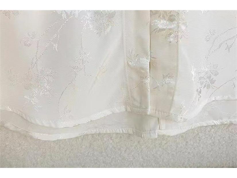 Women's 2024 National Style Jacquard Top: Spring/Autumn Stand Collar High-End Shirt