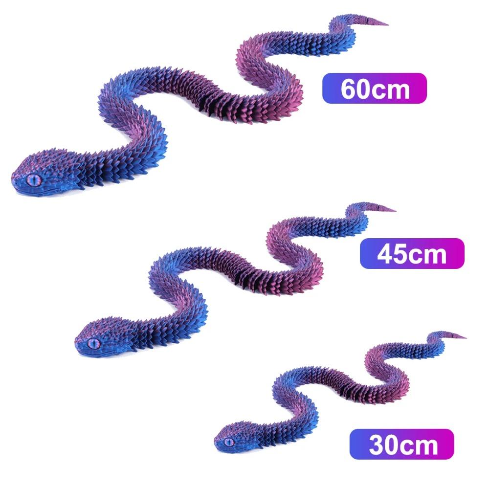 3D Random colored eyes Printed Snake Movable Joint Simulation Snake Figurine Creative Home Office Desktop Ornament