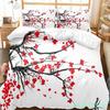 Japanese Duvet Cover Branch Of A Flourishing Sakura Tree Flowers Cherry Blossoms Spring Art Polyester Bedding Set Full/King Size