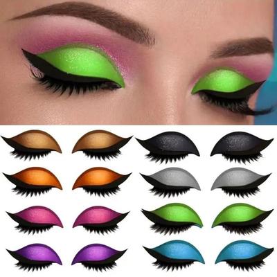 2 Pairs Self-Adhesive Lazy Eyeshadow Eyelash Patch Reusable Party Makeup Stickers  Beginner Friendly