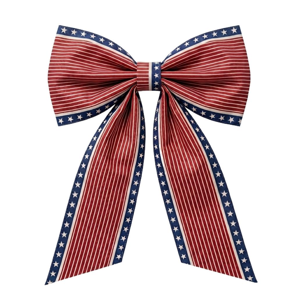 Patriotic Table Runner Banner for Independence Day Holiday Celebration American Flag Style Decorative Bow for Indoor Outdoor Use