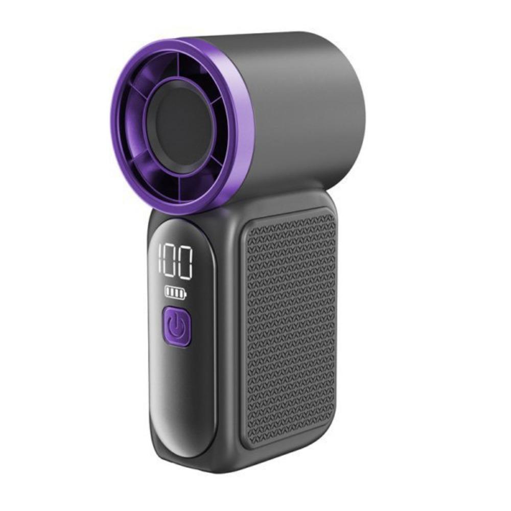 

Air Turbo Tech Handheld Turbo Fan LED Display Pocket Fan Powerful USB Rechargeable Fan Travel сірий