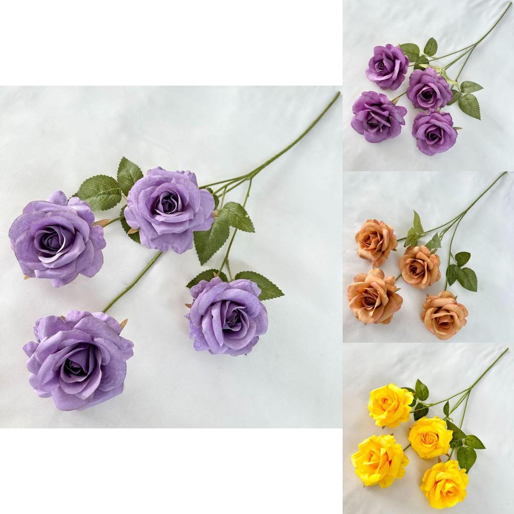Realistic Silk Rose Branches For Wedding Party Photography Home Decoration
