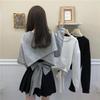 Korean Style Hollow-Out Backless Tie-Up Long Sleeve Sweatshirt for Women