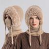 Knitted Winter Hat For Women With Neck Covering And Windproof Features For Outdoor Cycling