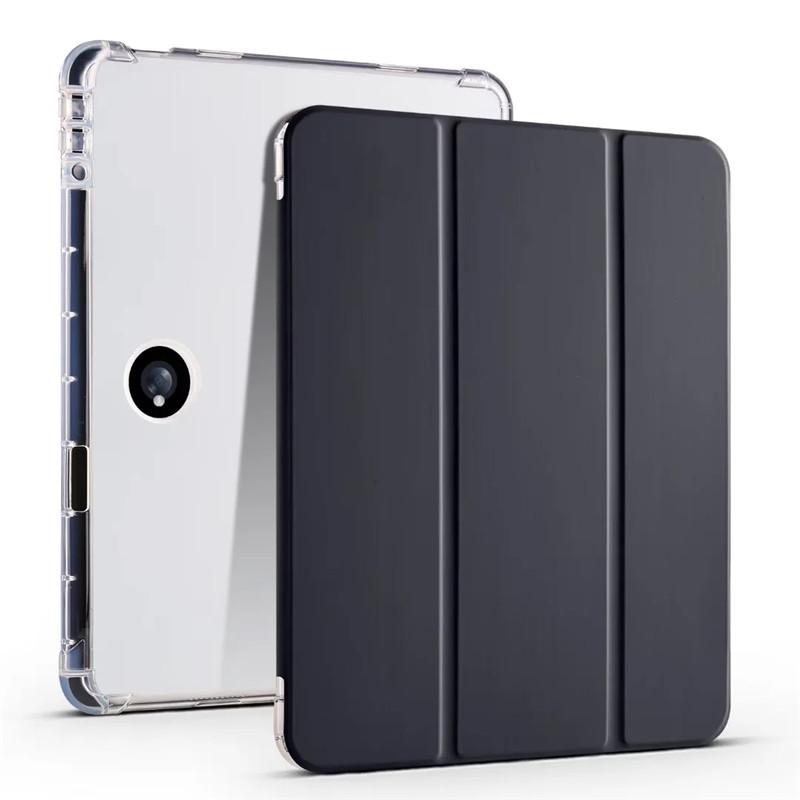 

Роскошный прозрачный кожаный чехол-книжка для планшета OnePlus Pad Pro Oppo Pad 2 12.1 с прозрачной задней панелью, мягкий на ощупь, противоударный защитный чехол OnePlus Pad Pro 12.1 чёрный