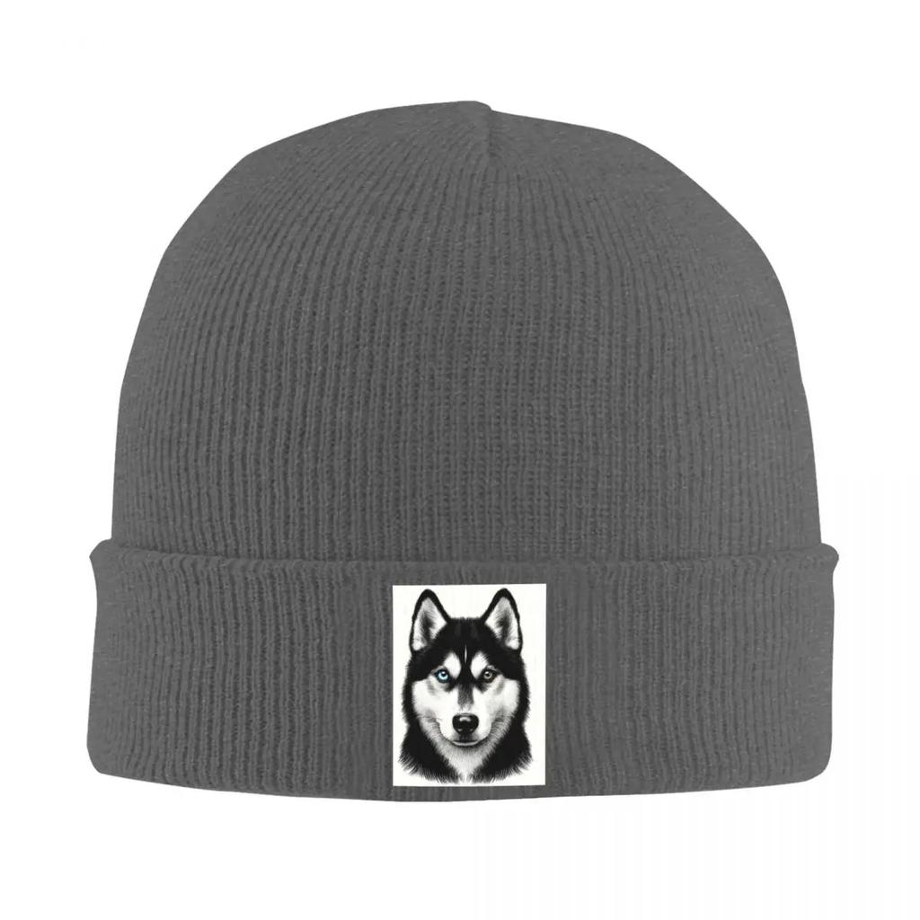 Siberian Husky Alaskan Dog Warm Knitted Cap Winter Knit Bonnet Hat Skullies Beanies Hip Hop Caps for Unisex
