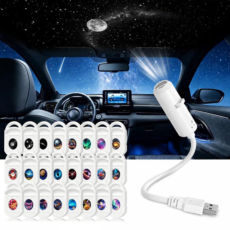 USB Galaxy Projektor Nachtlicht 360° Drehbar LED Sternenhimmel Umgebungslicht für Party Heimdekoration