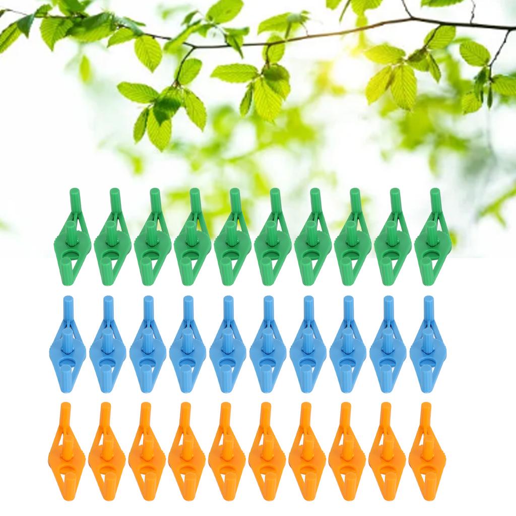 Plant Stem Bender Clips, 30pcs Reusable Plastic Plant Benders Training Clips for Gardening