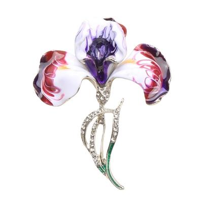 Retro Flower Lapel Pin With Colorful Design Alloy Decorative Brooch Pin For Clothing Decoration Practical Use