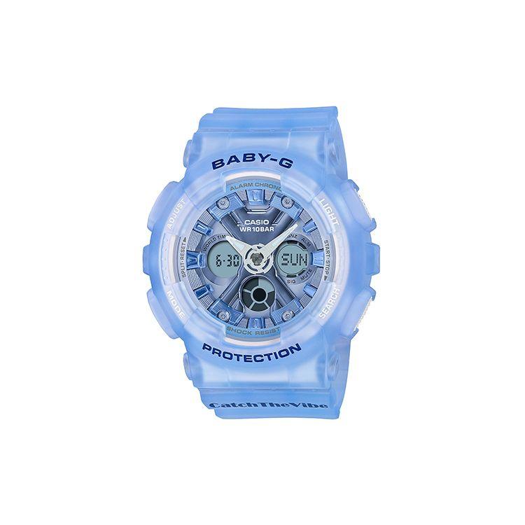 Casio Baby-G Transparent Blue Waterproof Shockproof Quartz Movement Resin Strap Watch Women watches BA-130CV-2APR Blue