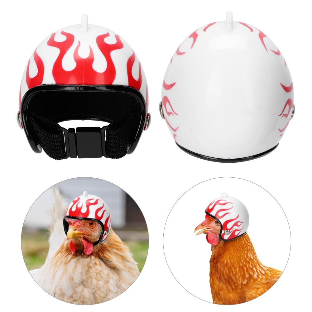 Hühnerhelm Lustiger Schutz Henne Bauhelm Vogelschutzhelm Kapuze HühnerzubehörFlamme