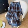 Women'sPlaid Thickened Casual Pants Straight Leg Wide Leg Floor Length Trousers Autumn Winter Long Pants