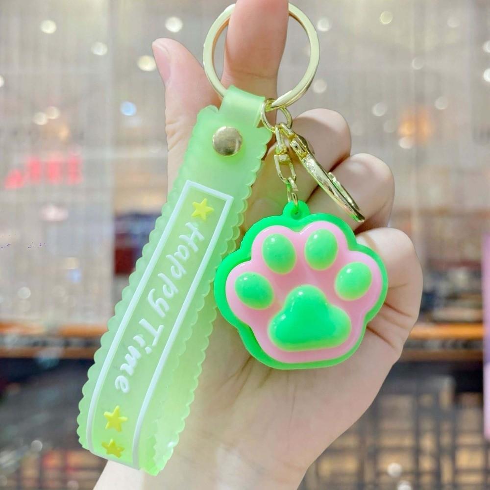 LED Blinkendes Quetschspielzeug Leuchtendes Fidget Spielzeug Schlüsselanhänger Katzenpfote Schlüsselanhänger Büroangestellte