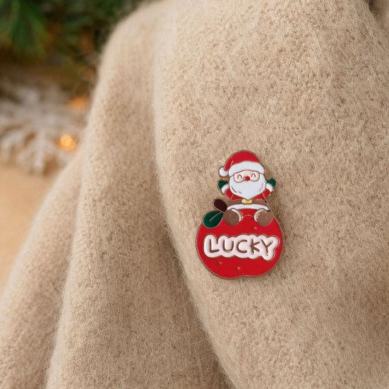 Christmas Cartoon Santa Claus Brooch, Reindeer Gingerbread Snowman Lapel Pin, Enamel Badge Pin for Clothes Bag Hat Scarf Suit