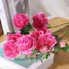 Simulated 3 Hded Peony Decoration Rlistic Artificial Peony Branch for Wedding