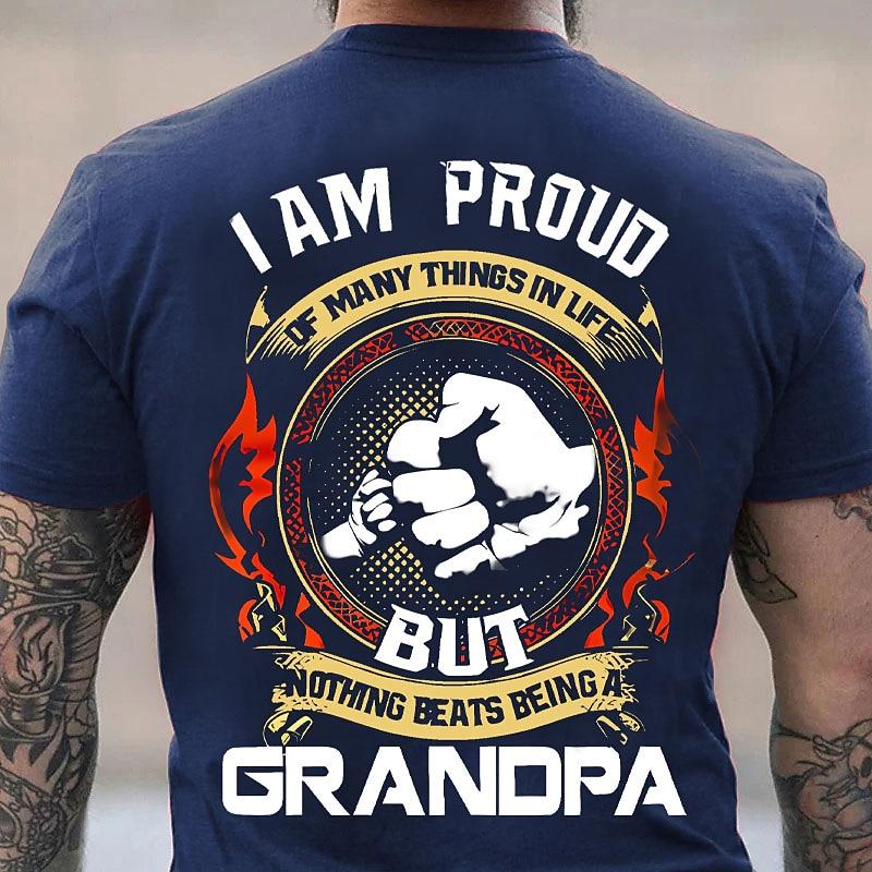 Grandpa Proud Mens Graphic T-Shirt | Nothing Beats Being A Grandpa Short Sleeve Tee