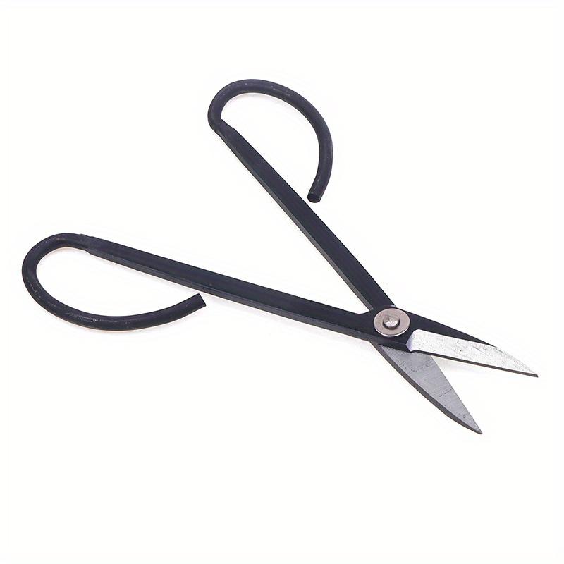 1 Piece of Black Gardening Scissors for Pruning Tree Branches and Plants, Long Handled Scissors for Bonsai Tools
