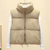 Herbst Winter Damenweste Mode Stehkragen Locker Dick Warm Ärmellos Parkas für Damen Oberbekleidung