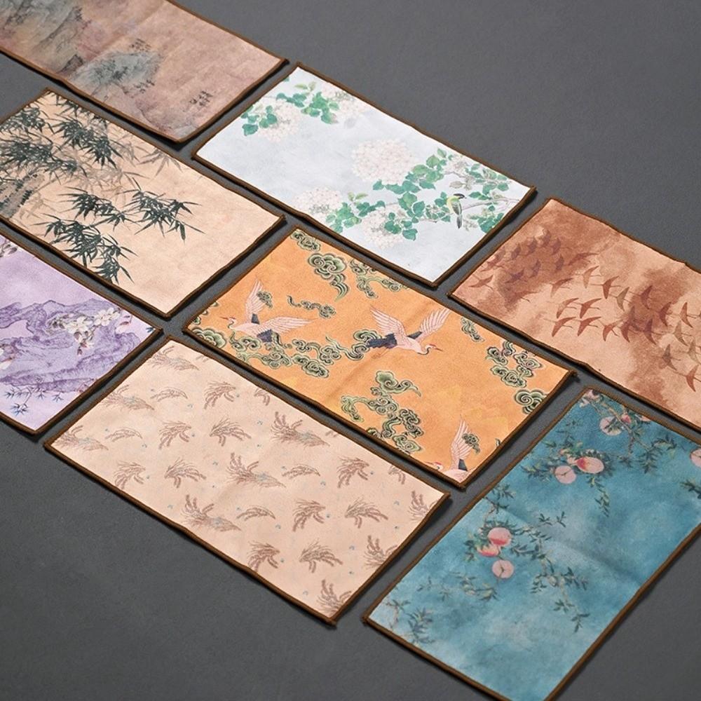 High-end Chinese Painted Suede Thick Tea Towel Super Absorbent Hand Towels Absorbent Towel Coaster Table Mat Table Cleaning